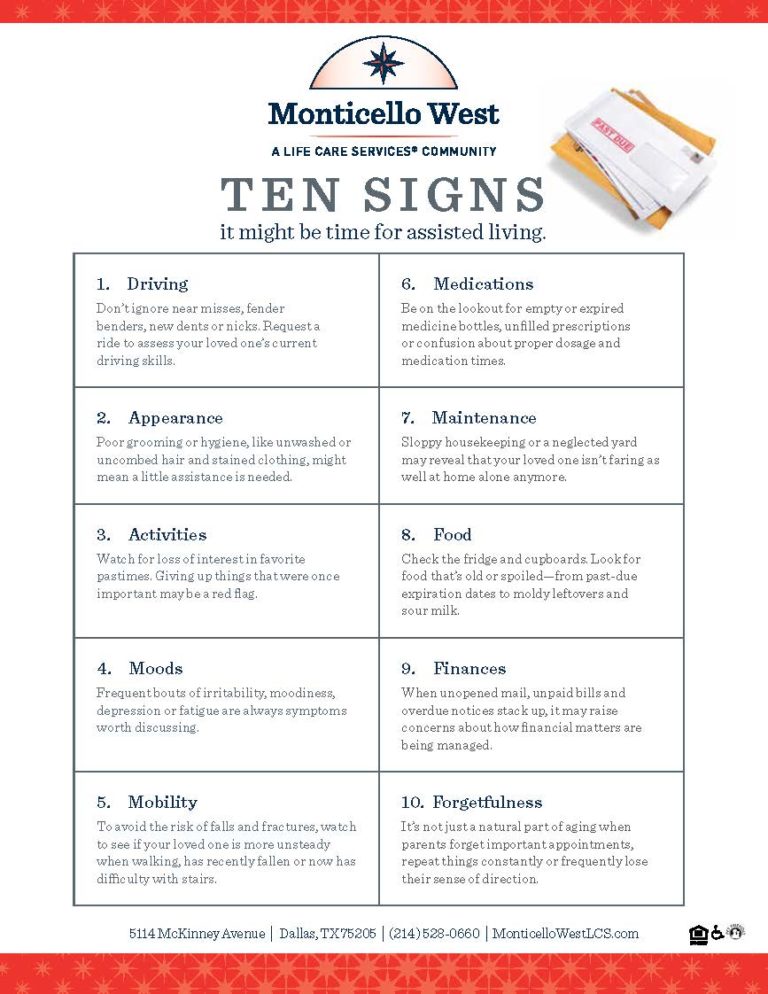Thumbnail of downloadable guide, 10 signs it might be time for assisted living